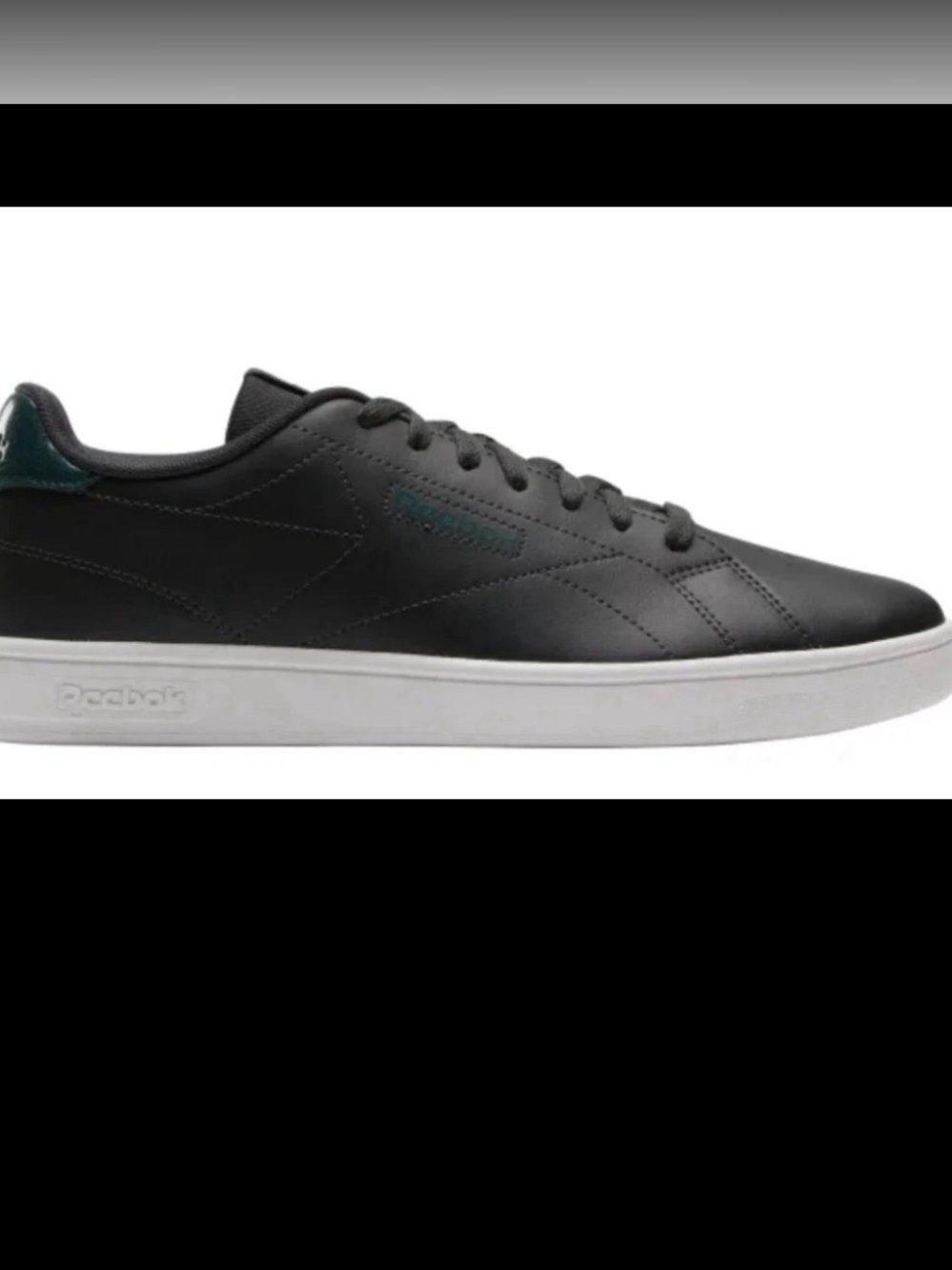 Reebok, Men's Court Sneaker Black Leather Size 8 M US